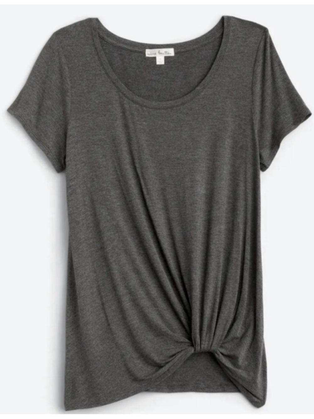 Nine Britton Levie Sleeveless Knot Knit Top Dark Grey Gray Shirt Sleeve XS P ALO